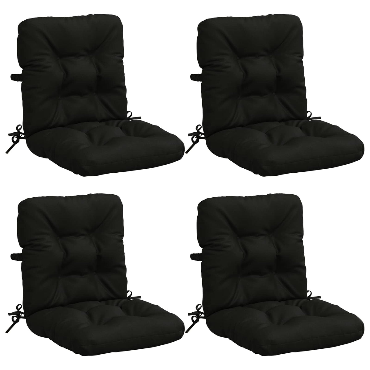 4-delige Hoogrug Kussen VIANEN 4 pcs 100% Polyester Zwart