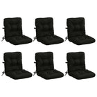 Stoelkussens hoogrug 6 stuks zwart 100% polyester