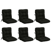 Stoelkussens hoogrug 6 stuks zwart 100% polyester
