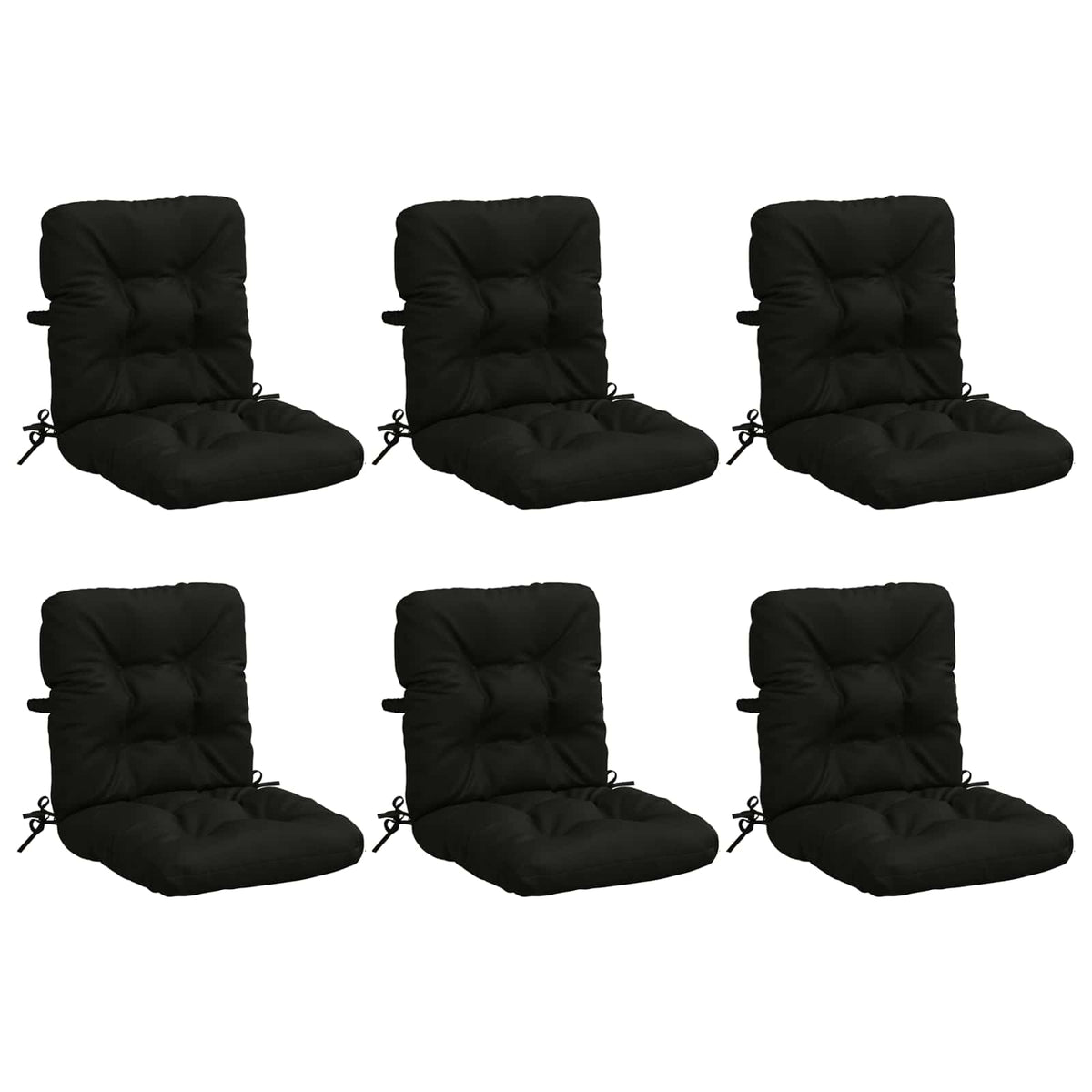 6-delige Hoogrug Kussen VIANEN 6 pcs 100% Polyester Zwart