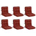 Stoelkussens 6-delig hoogrug rood 100% polyester