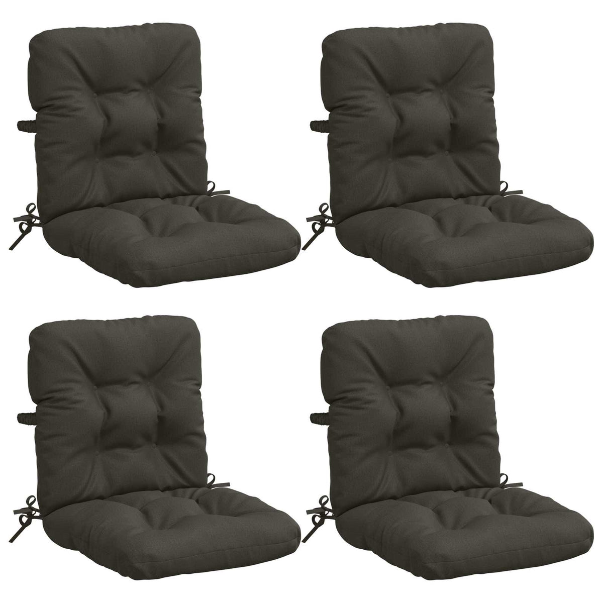 4-delige Hoogrug Kussen VIANEN 4 pcs 100% Polyester Antraciet