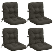 Stoelkussens hoogrug 4 stuks antraciet polyester
