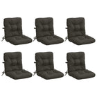 6x Hoogrug stoelkussen 100% polyester antraciet