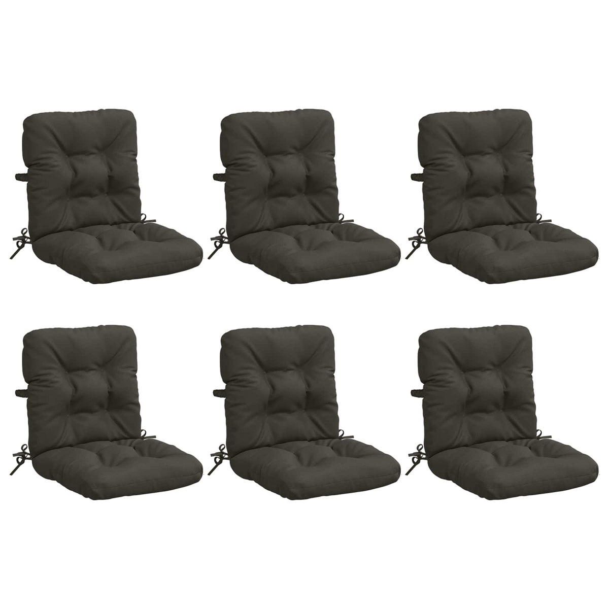 6-delige Hoogrug Kussen VIANEN 6 pcs 100% Polyester Antraciet