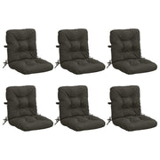 6x Hoogrug stoelkussen 100% polyester antraciet