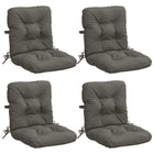 Stoelkussen hoogrug 4 stuks grijs polyester