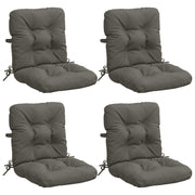 Stoelkussen hoogrug 4 stuks grijs polyester