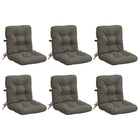 6 hoogrug stoelkussens polyester grijs