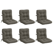 6 hoogrug stoelkussens polyester grijs