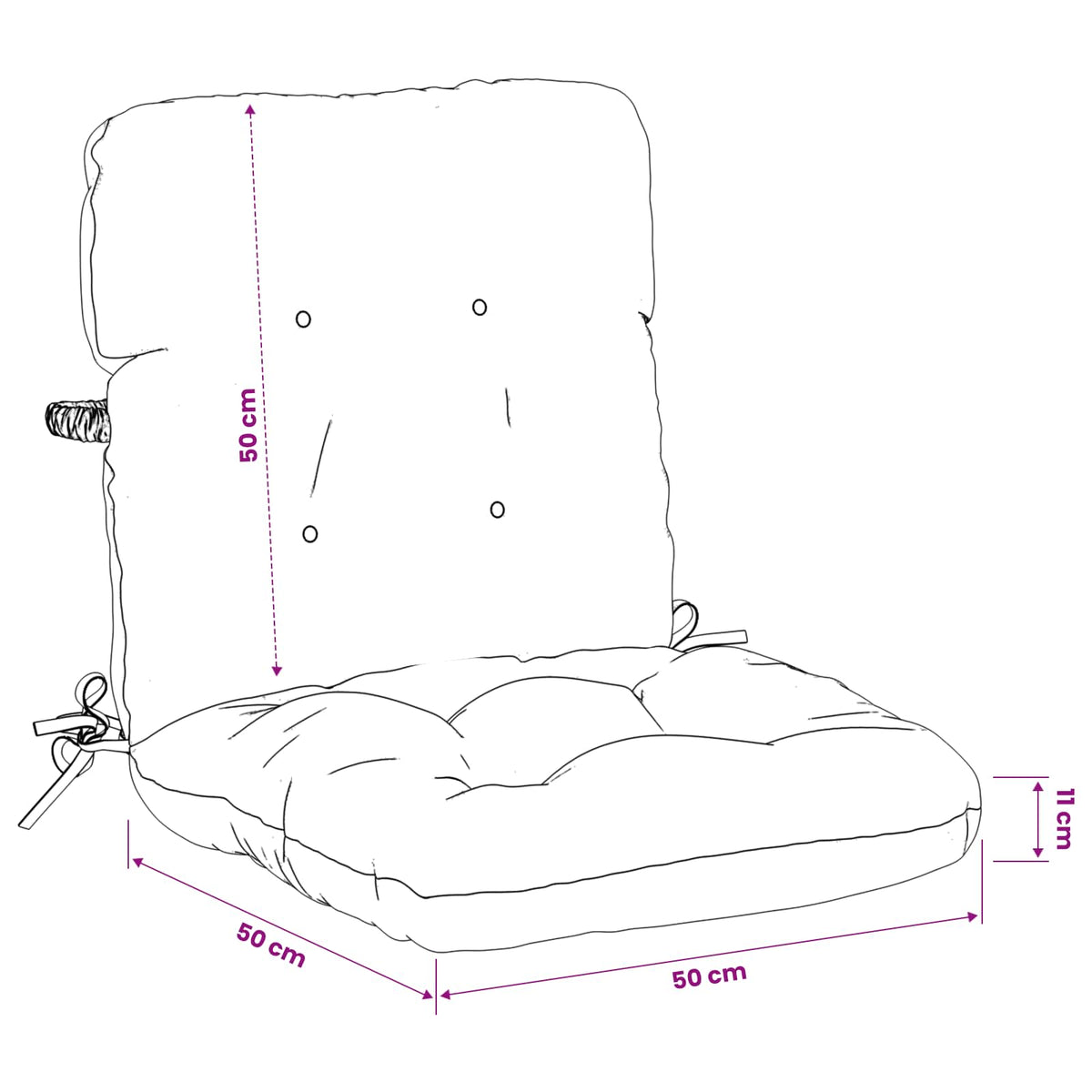 6-delige Hoogrug Kussen VIANEN 6 pcs 100% Polyester Grijs