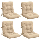 Hoogrug kussenset 4 stuks crème 100% polyester