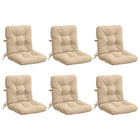 6 stoelkussens hoogrug crèmekleurig polyester 30cm band