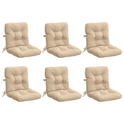 6 stoelkussens hoogrug crèmekleurig polyester 30cm band