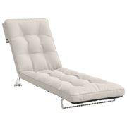 Ligstoelkussen 200x50x8 cm wit polyester