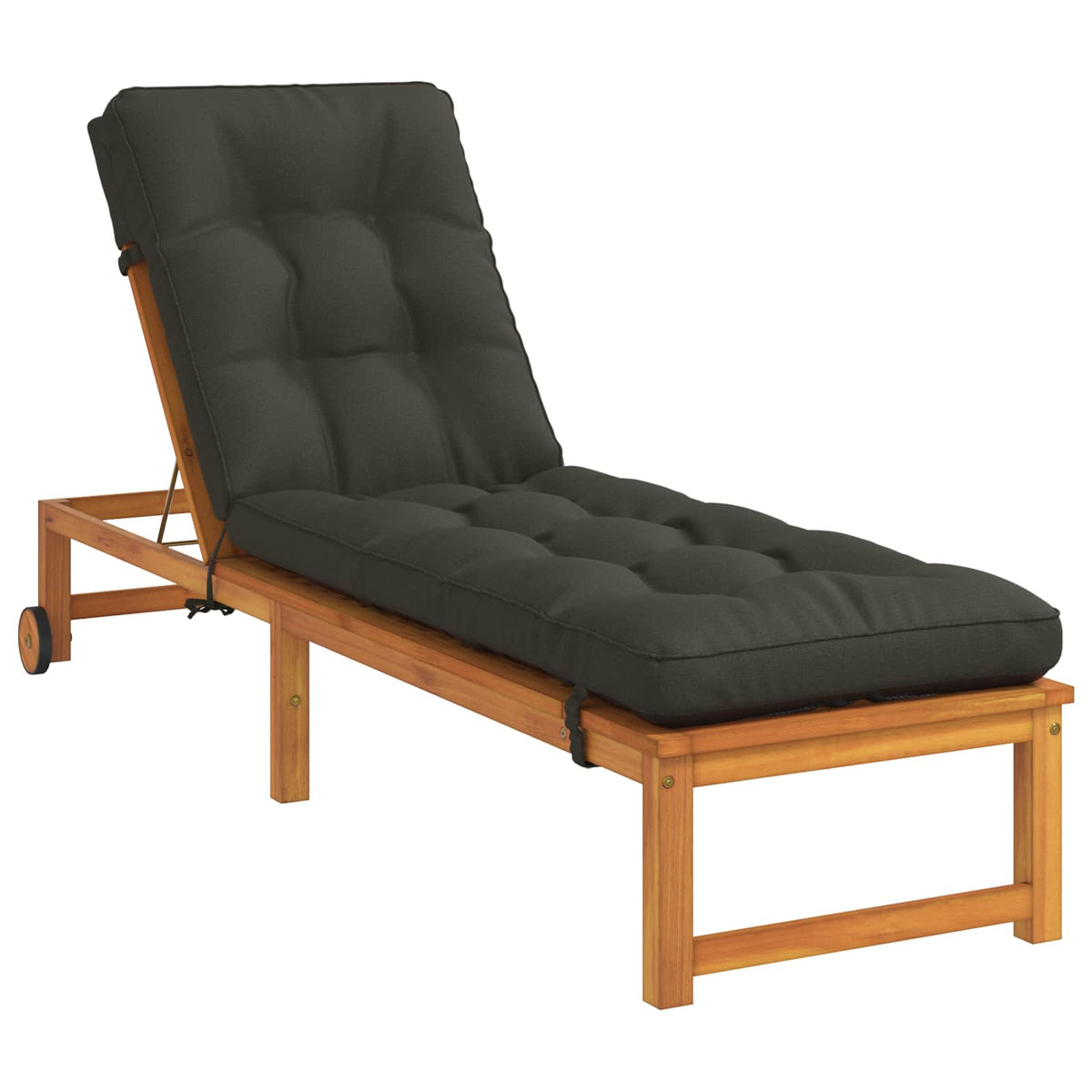 Ligstoel Kussen VIANEN 100% Polyester Antraciet 200 x 50 x 8 cm
