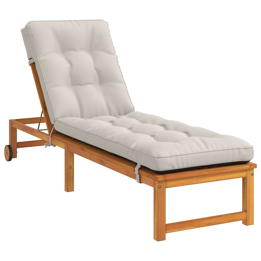 Ligstoel Kussen VIANEN 100% Polyester Wit 200 x 55 x 8 cm