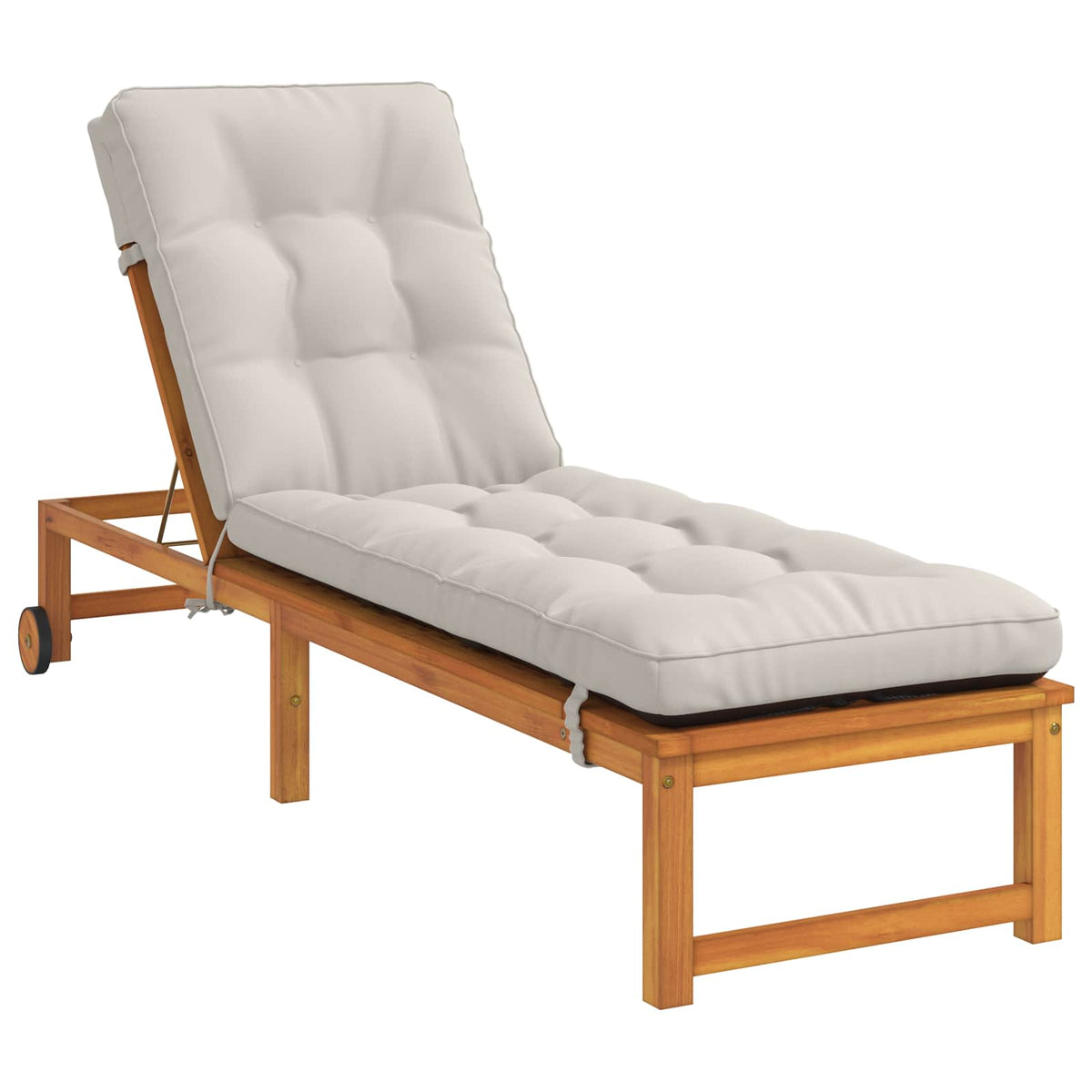 Ligstoel Kussen VIANEN 100% Polyester Wit 200 x 60 x 8 cm