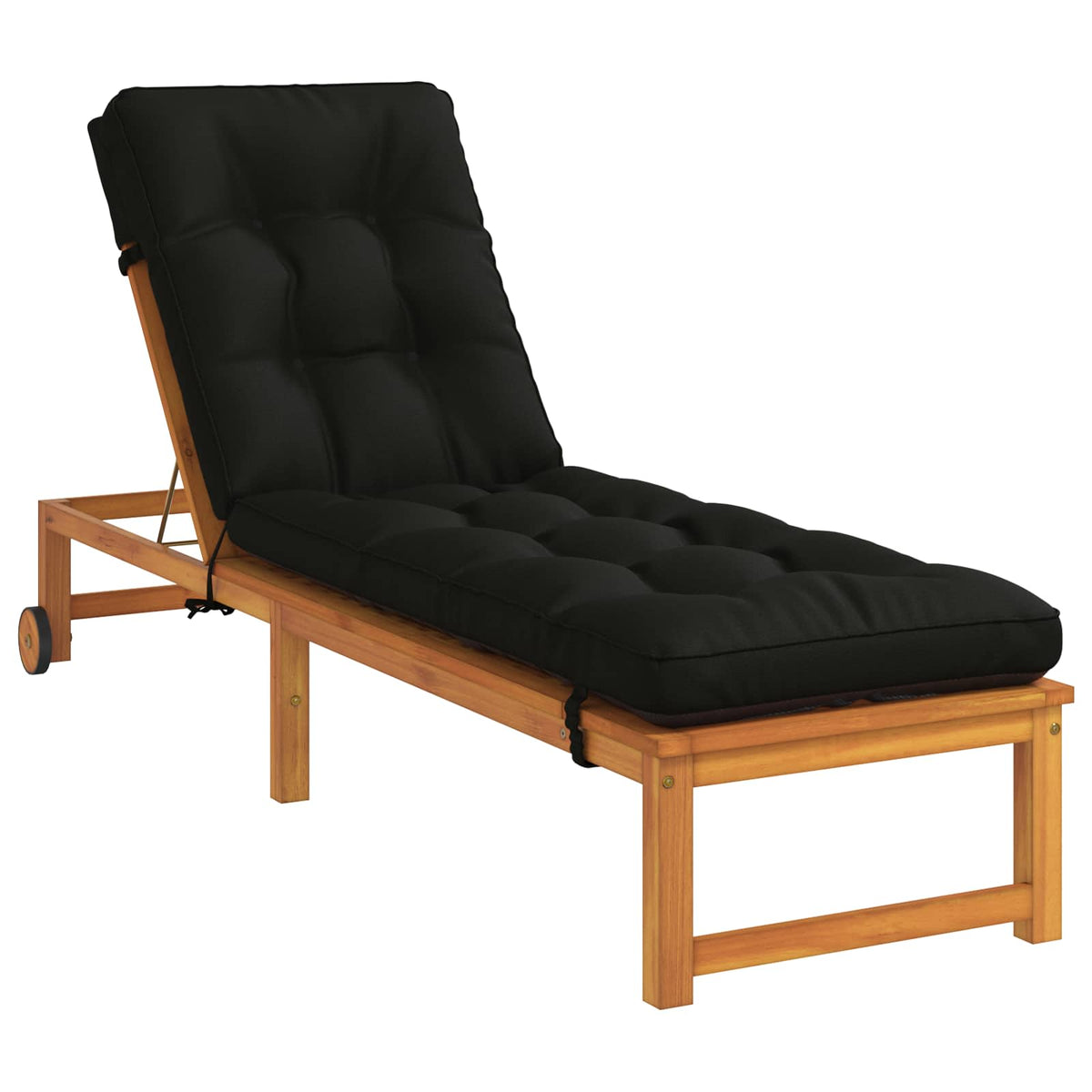 Ligstoel Kussen VIANEN 100% Polyester Zwart 200 x 60 x 8 cm