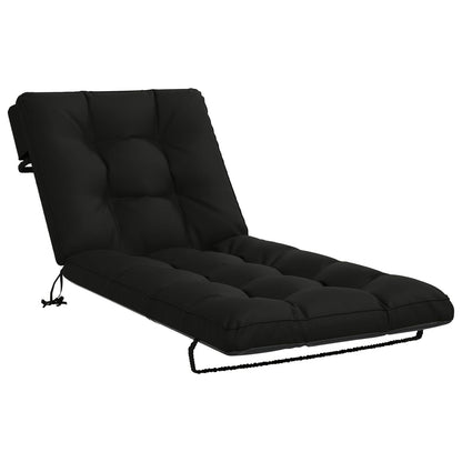 Ligstoel Kussen VIANEN 100% Polyester Zwart 200 x 70 x 8 cm