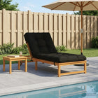 Ligstoel Kussen VIANEN 100% Polyester Zwart 200 x 70 x 8 cm