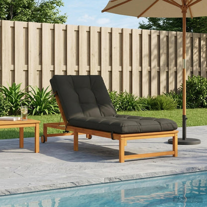 Ligstoel Kussen VIANEN 100% Polyester Antraciet 200 x 80 x 8 cm