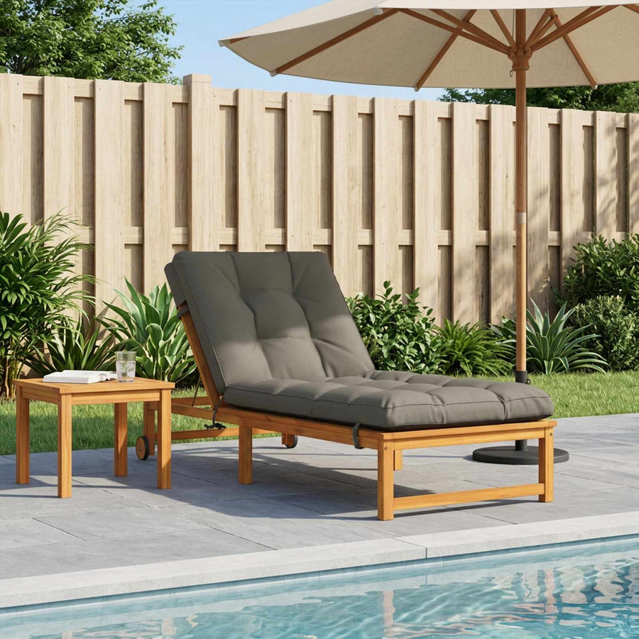 Ligstoel Kussen VIANEN 100% Polyester Grijs 200 x 80 x 8 cm