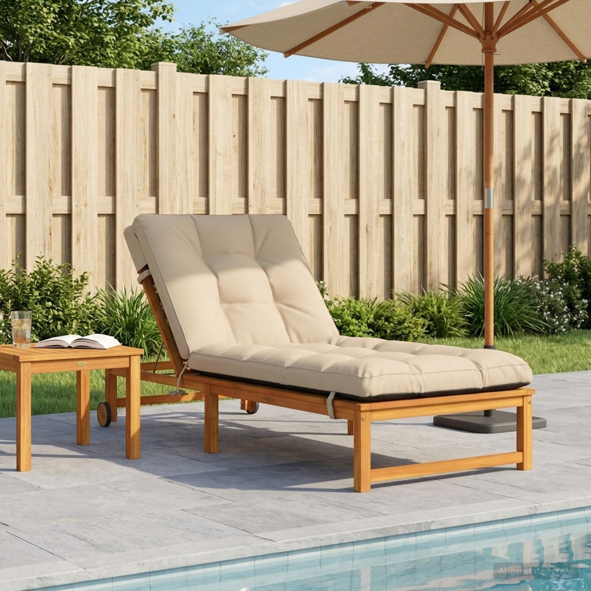 Ligstoel Kussen VIANEN 100% Polyester Crèmekleurig