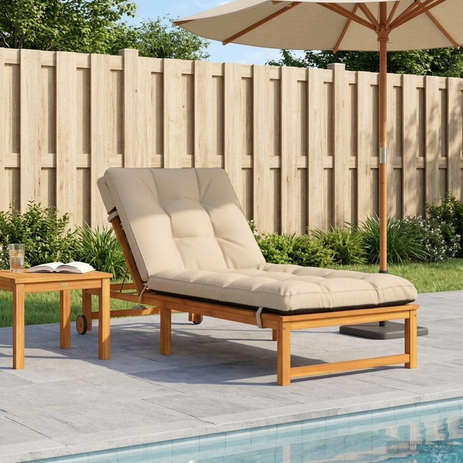 Ligstoel Kussen VIANEN 100% Polyester Crèmekleurig