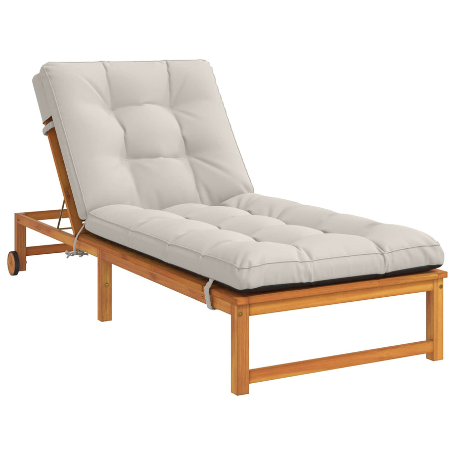 Ligstoel Kussen VIANEN 100% Polyester Wit 200 x 90 x 8 cm