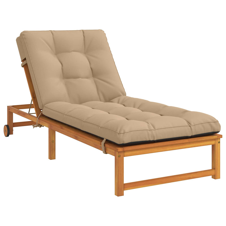 Ligstoel Kussen VIANEN 100% Polyester Zand 200 x 90 x 8 cm
