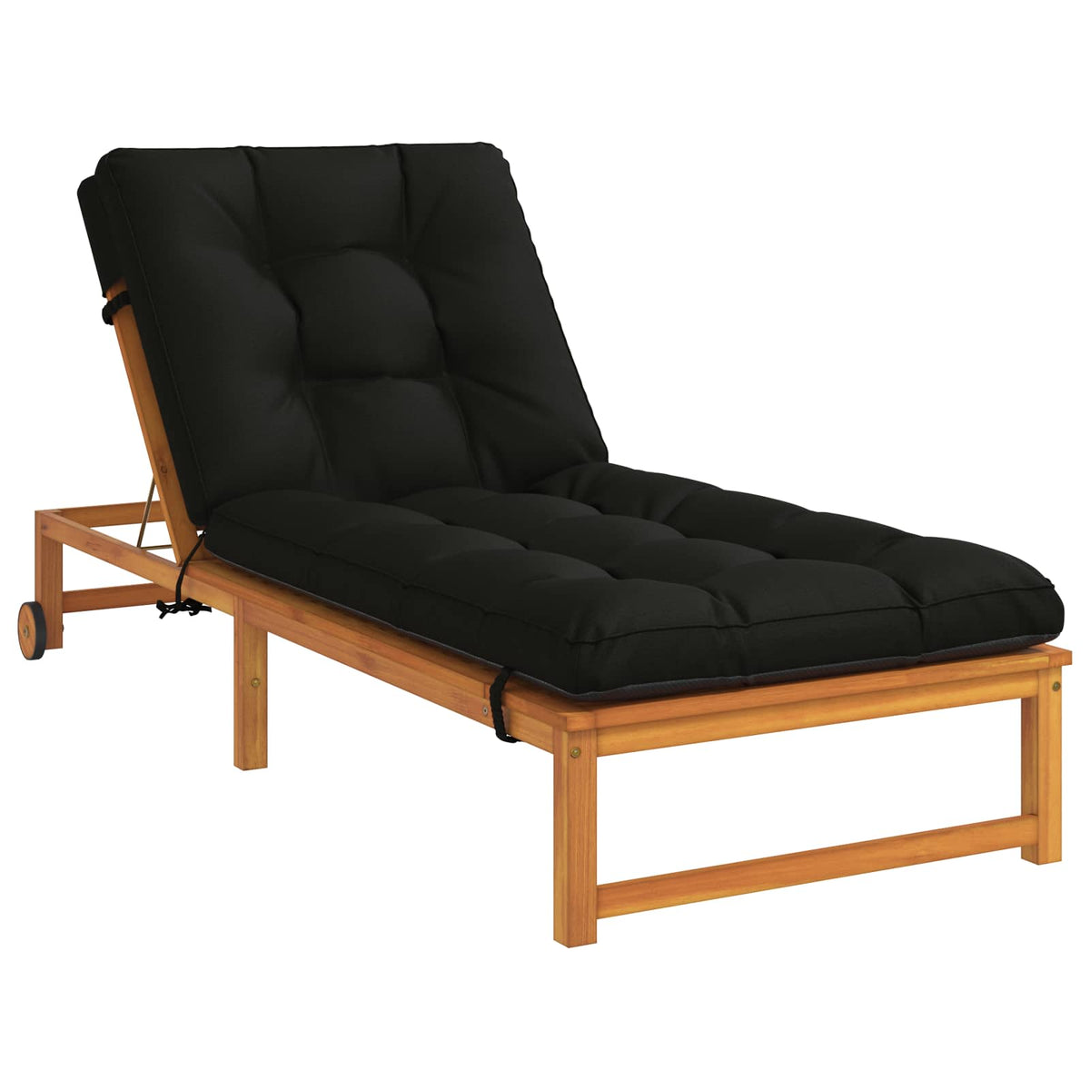 Ligstoel Kussen VIANEN 100% Polyester Zwart 200 x 90 x 8 cm