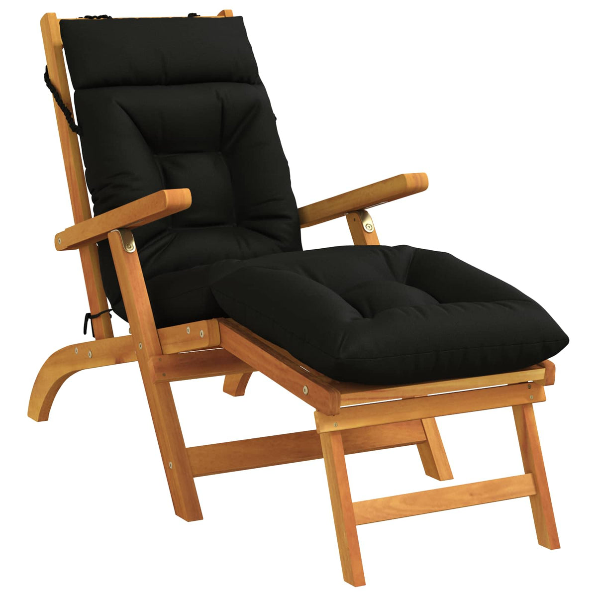 Ligstoel Kussen VIANEN 100% Polyester Zwart 200 x 50 x 8 cm