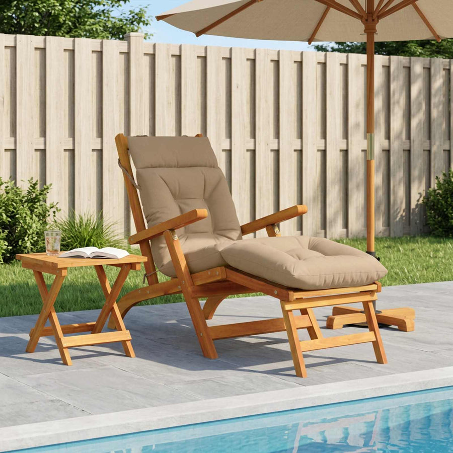 Ligstoel Kussen VIANEN 100% Polyester Zand 200 x 60 x 8 cm