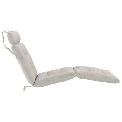 Ligstoel Kussen VIANEN 100% Polyester Wit 200 x 70 x 8 cm