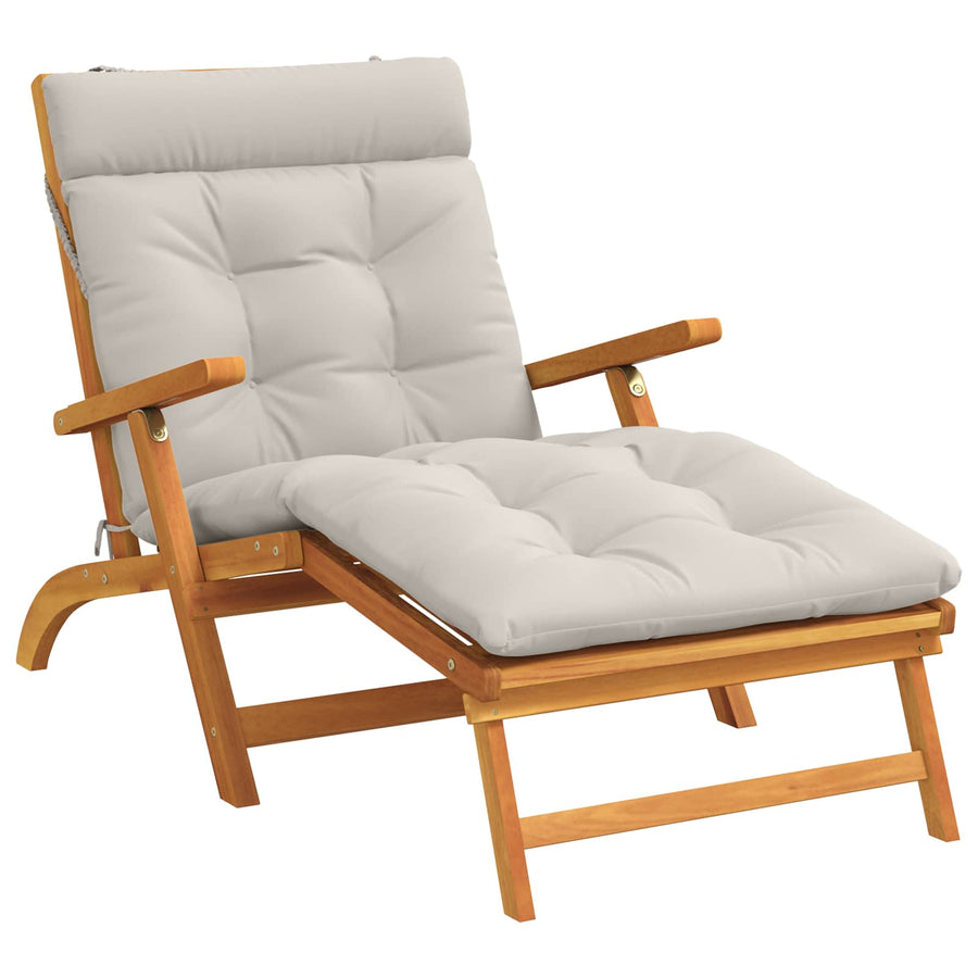Ligstoel Kussen VIANEN 100% Polyester Wit 200 x 80 x 8 cm