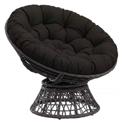 Papasan Stoel Kussen VIANEN 100% Polyester Zwart Ø 130 x 12 cm