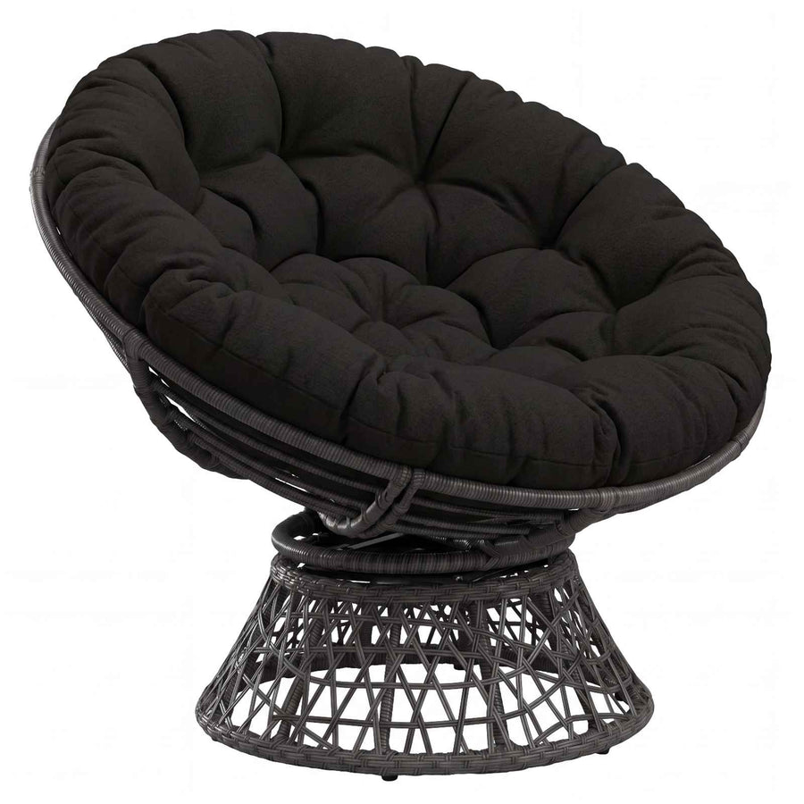 Papasan Stoel Kussen VIANEN 100% Polyester Zwart Ø 120 x 12 cm
