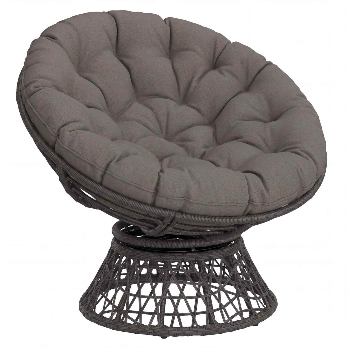 Papasan Stoel Kussen VIANEN 100% Polyester Grijs Ø 120 x 12 cm