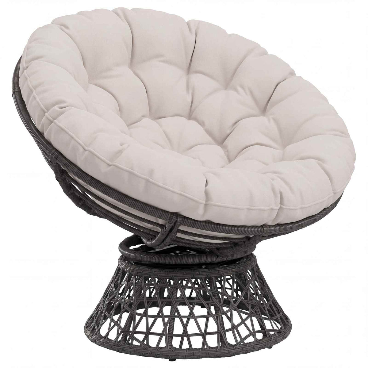 Papasan Stoel Kussen VIANEN 100% Polyester Wit Ø 100 x 12 cm