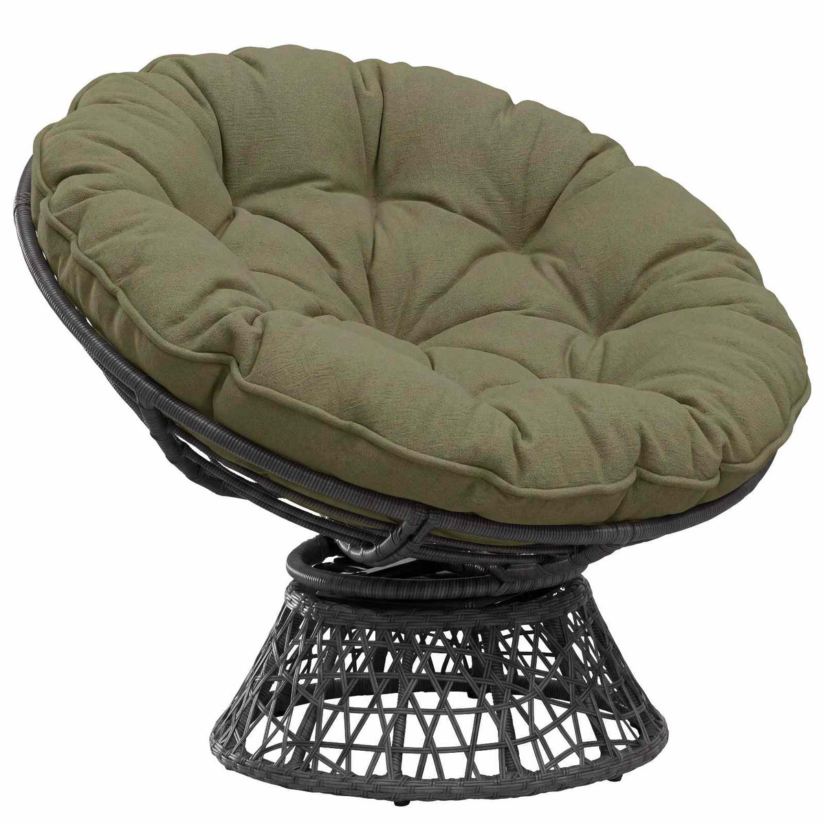 Hangstoel Kussen VIANEN 100% Polyester Olijfgroen Ø 45 x 10 cm