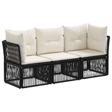 Tuinbankenset 3 pcs Zwart poly rattan