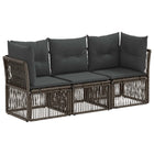 Tuinbankenset poly rattan grijs