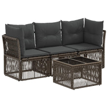 Tuinbankenset 4 pcs Grijs poly rattan