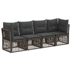 Tuinbankenset poly rattan grijs 4 personen