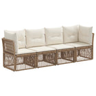 Tuinbankenset poly rattan beige 4 zitplaatsen