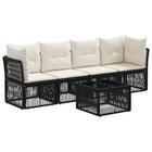 Garden bench set 5 pcs Black poly rattan