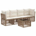 Garden Bench Set 5 pcs Beige poly rattan