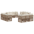 Tuinbankenset 12-delig poly rattan beige
