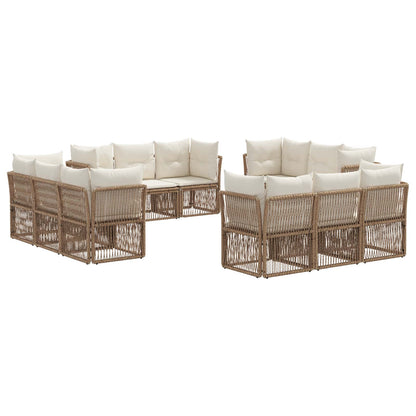 Tuinbankenset 12 pcs Beige poly rattan